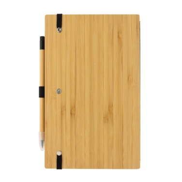 Logo trade promotional items image of: Bamboo notebook and infinity pencil set
