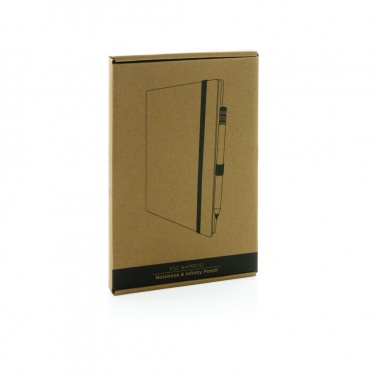 Logo trade promotional gifts picture of: Bamboo notebook and infinity pencil set