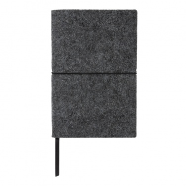 Logo trade promotional giveaways picture of: GRS certified recycled felt A5 softcover notebook