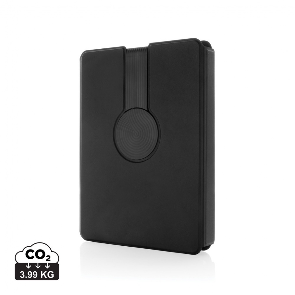 Logotrade corporate gift image of: Swiss Peak RCS rePU notebook with 2-in-1 wireless charger