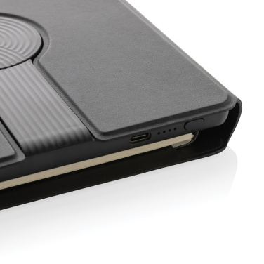 Logo trade advertising products picture of: Swiss Peak RCS rePU notebook with 2-in-1 wireless charger