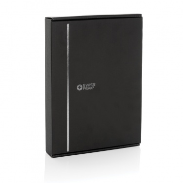 Logo trade corporate gifts image of: Swiss Peak RCS rePU notebook with 2-in-1 wireless charger