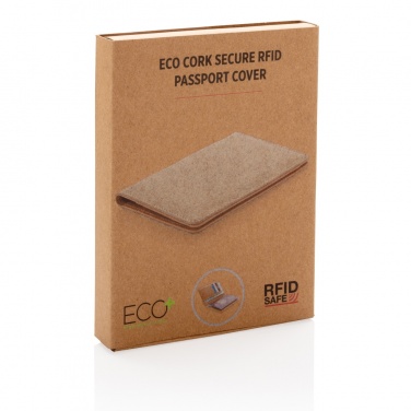 Logo trade promotional items image of: Cork secure RFID passport cover