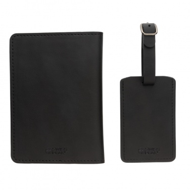 Logo trade promotional merchandise picture of: Swiss Peak GRS recycled PU travel gift set