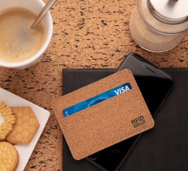 Logo trade promotional gift photo of: Cork secure RFID slim wallet
