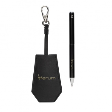 Logotrade corporate gift picture of: SP Tula RCS certified recycled PU key holder and pen set