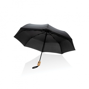 Logotrade promotional product image of: 21" Impact AWARE™ RPET 190T bamboo auto open/close umbrella