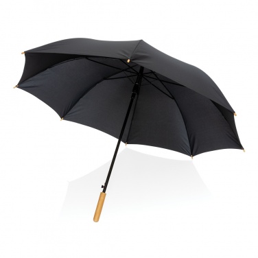 Logotrade promotional item image of: 27" Impact AWARE™ RPET 190T auto open bamboo umbrella