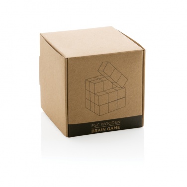 Logo trade promotional giveaway photo of: Wooden brain game in canvas pouch