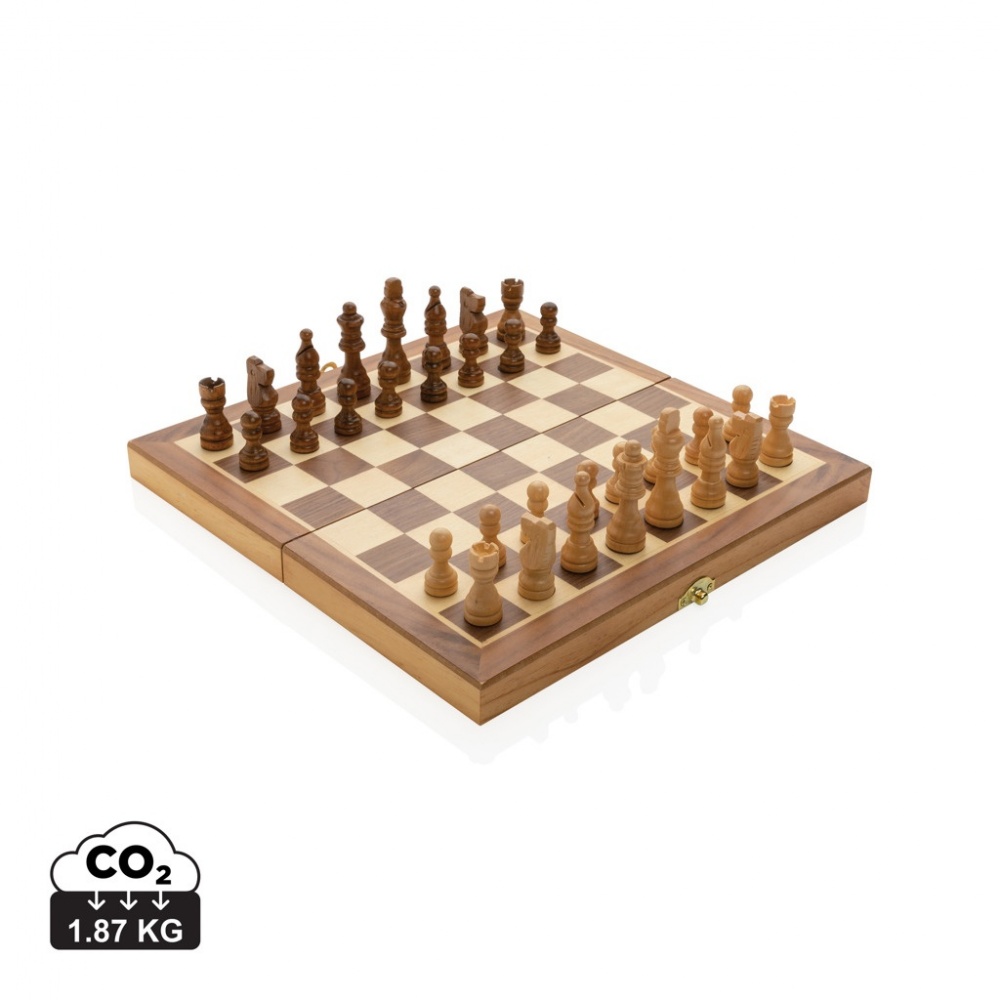 Logo trade promotional giveaways picture of: Luxury wooden foldable chess set