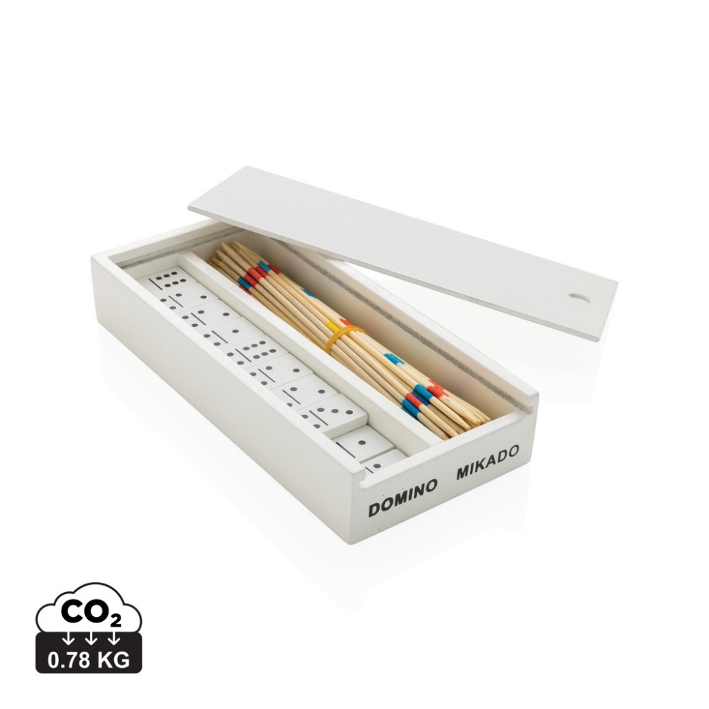 Logo trade advertising products image of: Deluxe mikado/domino in wooden box