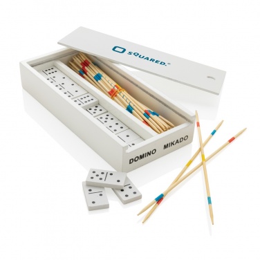 Logo trade promotional products image of: Deluxe mikado/domino in wooden box