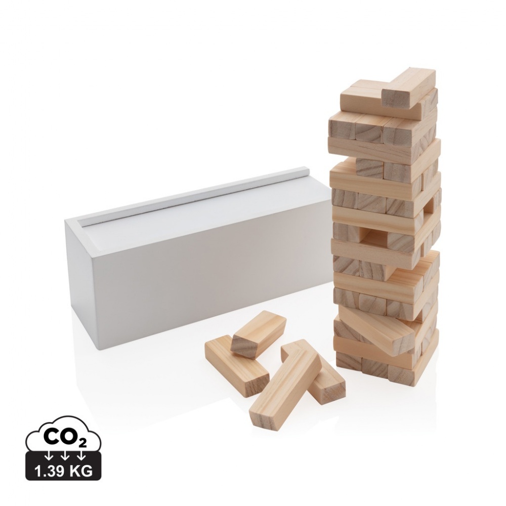 Logo trade promotional item photo of: Deluxe tumbling tower wood block stacking game