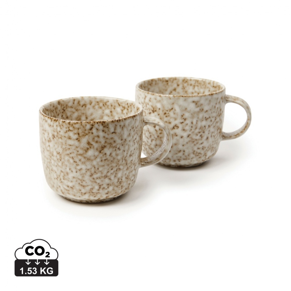 Logo trade promotional giveaways image of: VINGA Nuvem stoneware mug, 2 pcs set