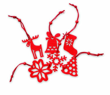 Logo trade promotional merchandise image of: Set of 6 felt tree hangers