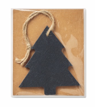 Logo trade promotional items image of: Slate xmas hanger tree