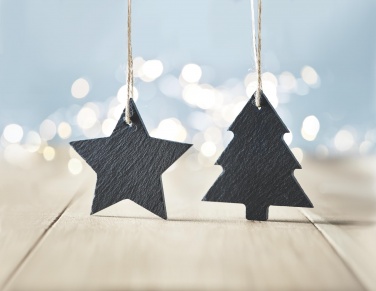 Logo trade promotional giveaways picture of: Slate xmas hanger star