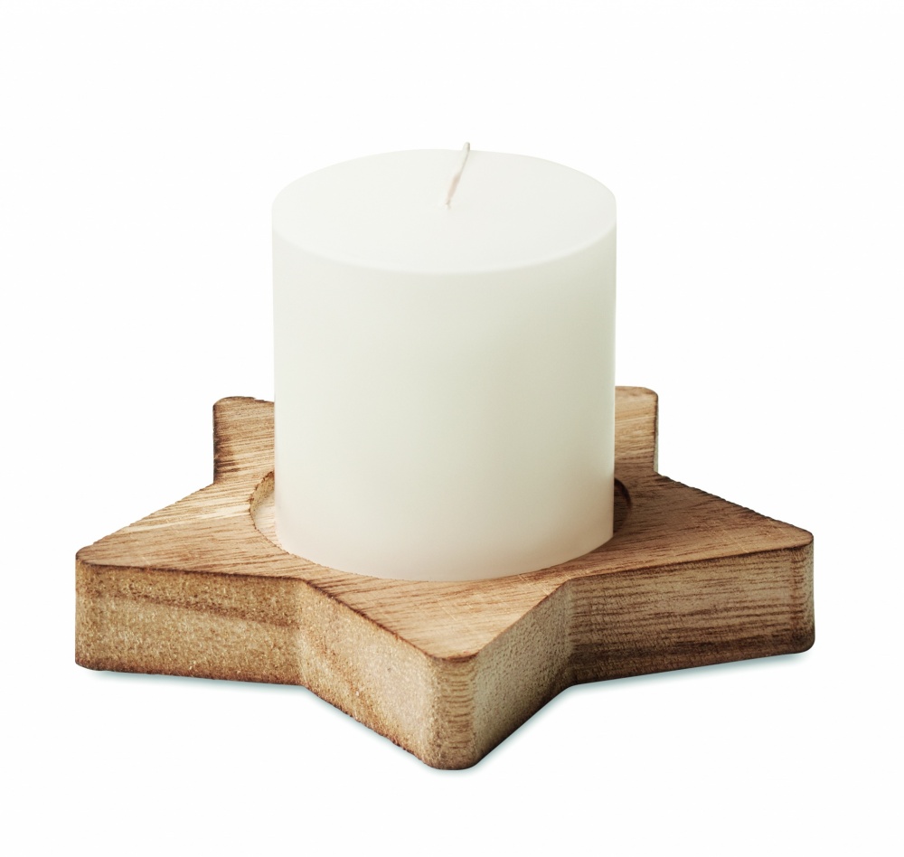 Logo trade advertising products picture of: Candle on star wooden base