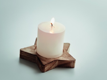 Logo trade advertising products image of: Candle on star wooden base