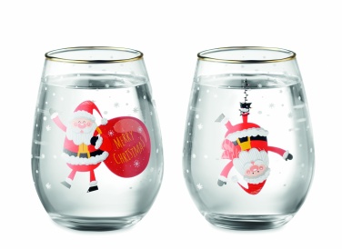 Logo trade business gift photo of: Set of 2 Christmas glasses