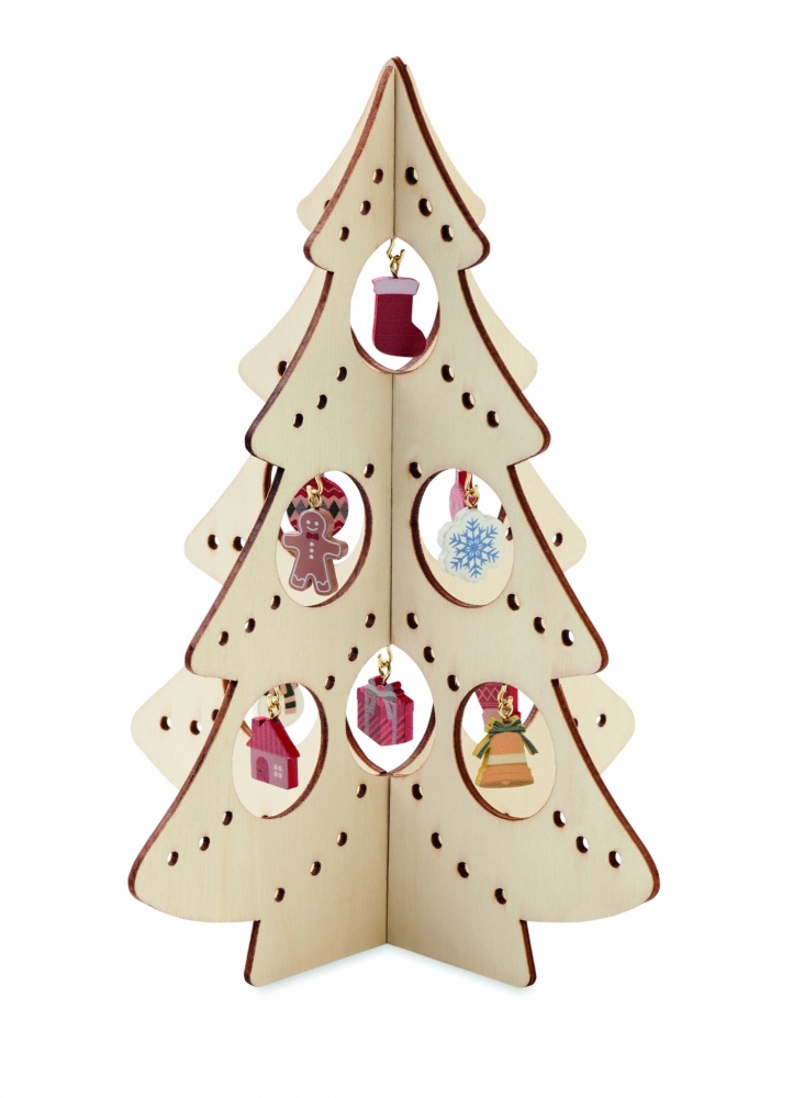 Logo trade promotional items picture of: Wooden Xmas tree decoration