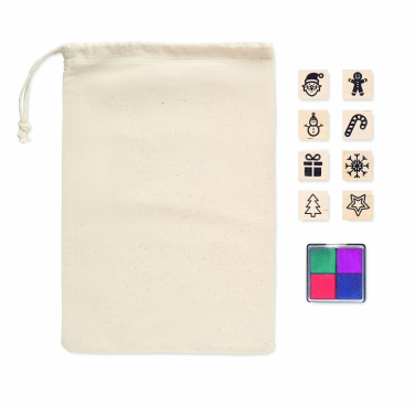 Logo trade promotional merchandise photo of: 8 wooden Christmas stamps set