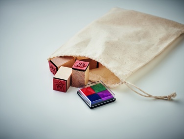 Logotrade promotional item image of: 8 wooden Christmas stamps set