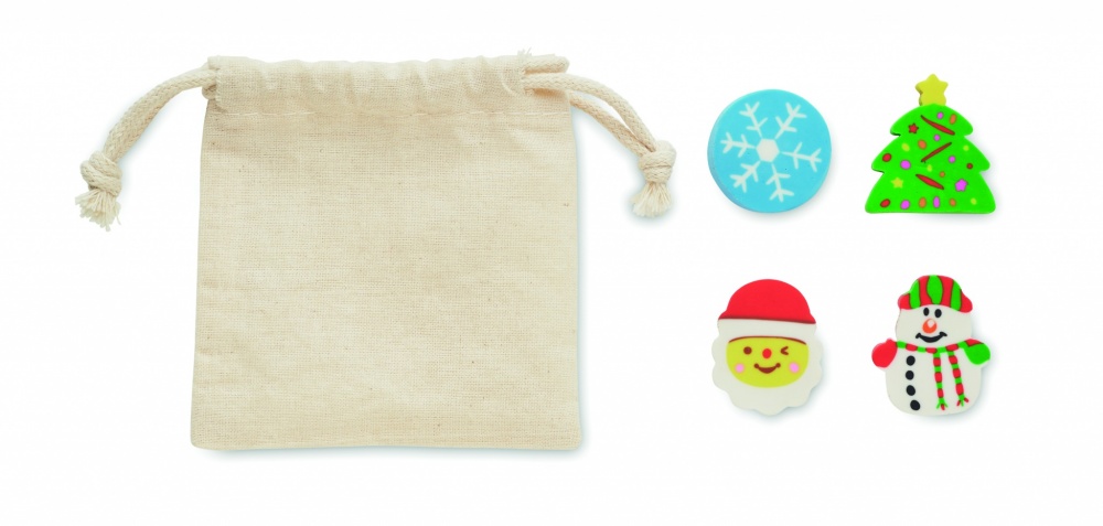 Logotrade advertising product picture of: Set of 4 Christmas erasers