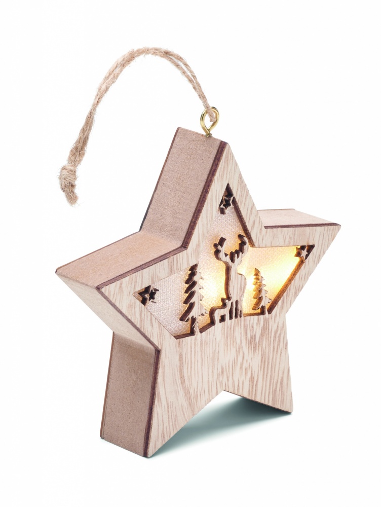 Logo trade advertising products picture of: MDF star with light
