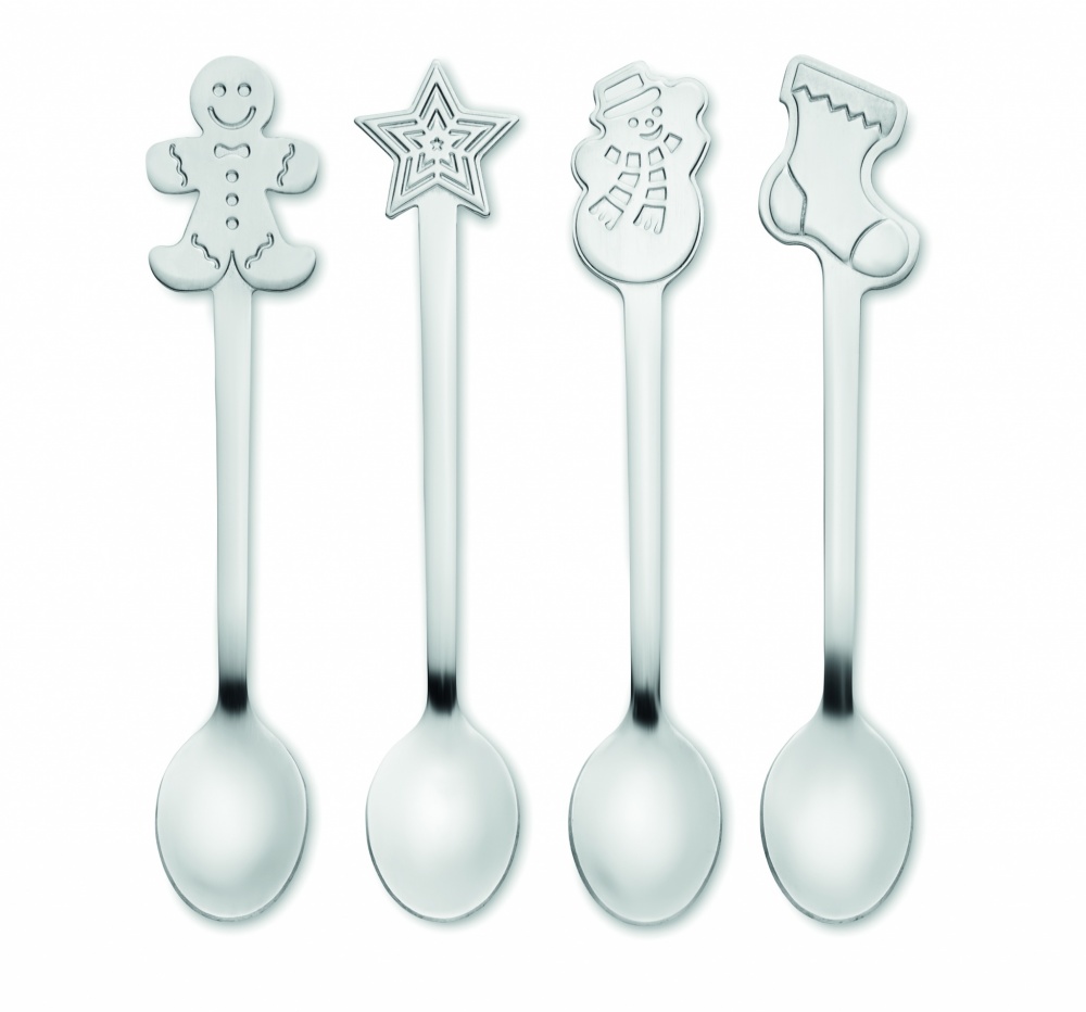 Logotrade business gifts photo of: Set of 4 Christmas tea spoon