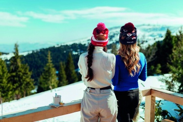 Logo trade promotional giveaways picture of: Christmas knitted beanie LED