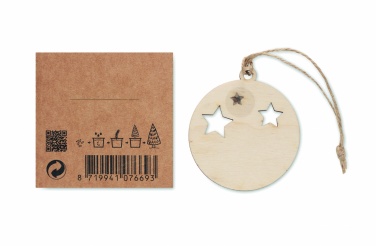 Logo trade corporate gifts picture of: Wooden bauble shape hanger