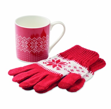 Logo trade promotional gifts picture of: Winter gift mug and gloves set