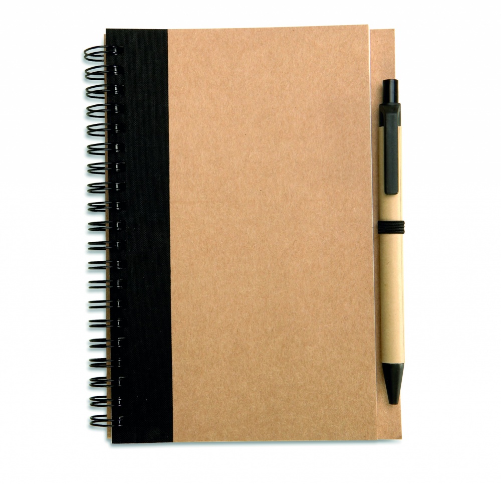 Logotrade advertising product picture of: B6 recycled notebook with pen