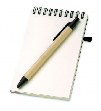 Logotrade corporate gift image of: A6 recycled notepad with pen