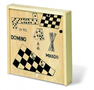 Logo trade advertising products image of: 4 games in wooden box
