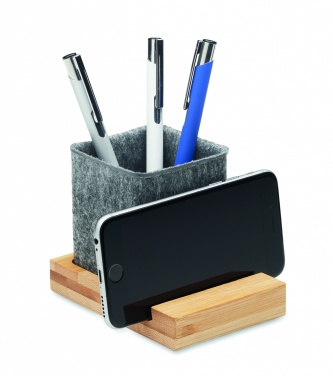 Logo trade promotional products picture of: RPET felt pen pot phone stand
