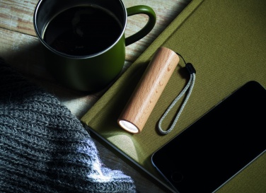 Logotrade promotional product picture of: Beech wood rechargeable torch