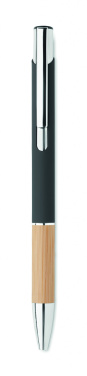 Logotrade advertising products photo of: Ballpoint pen made of aluminum with a bamboo grip