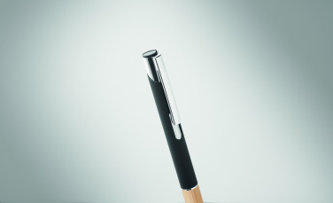 Logotrade promotional products photo of: Ballpoint pen made of aluminum with a bamboo grip