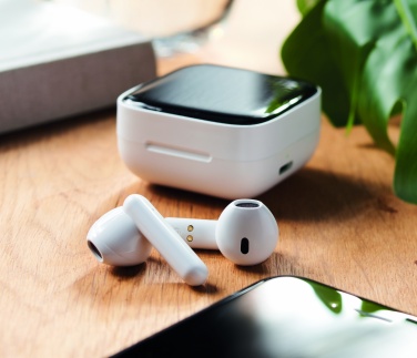 Logo trade corporate gift photo of: TWS earbuds with solar charger