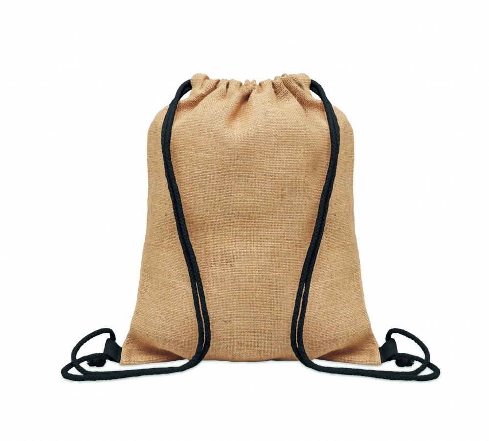 Logo trade promotional giveaways picture of: Jute drawstring bag