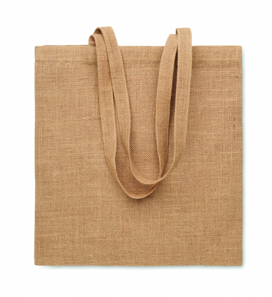 Logo trade promotional merchandise picture of: Jute long handled shopping bag