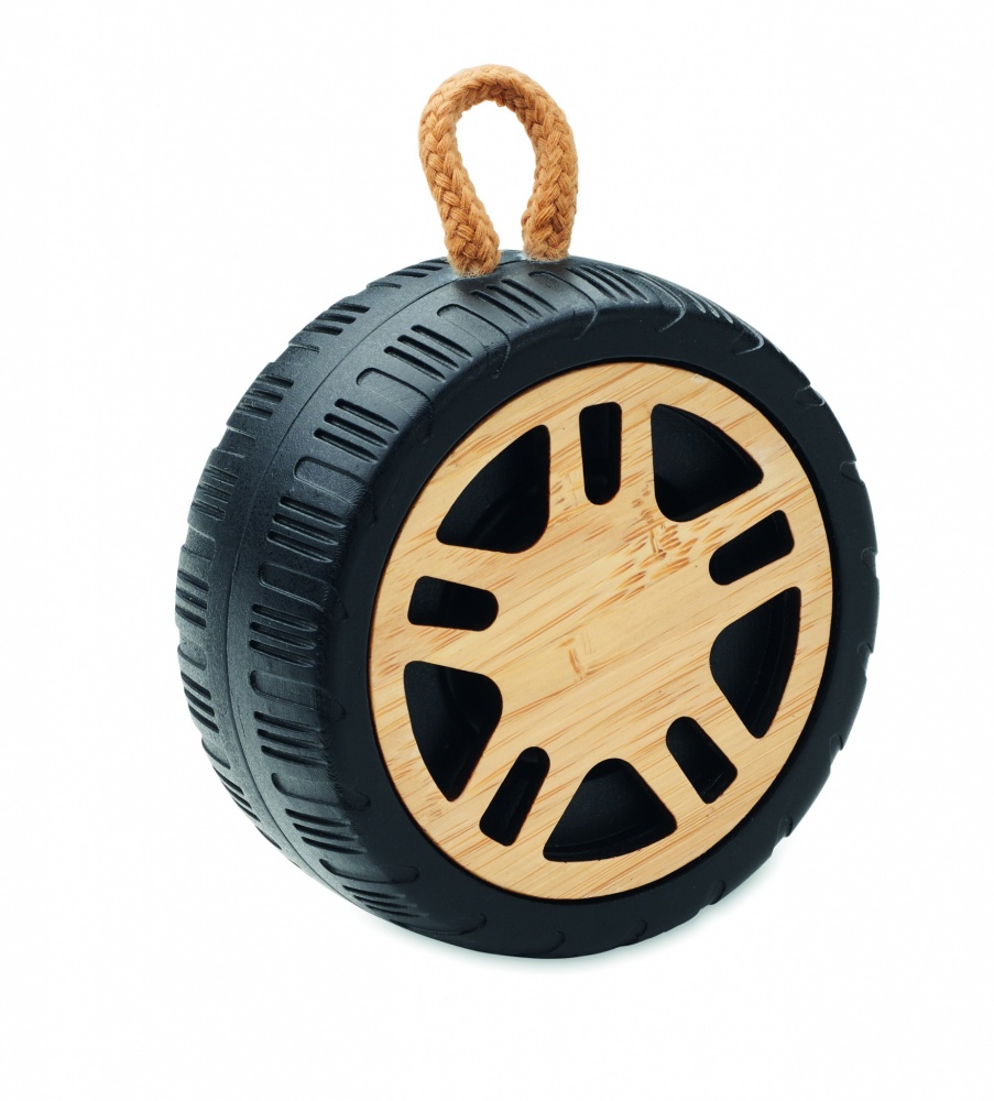 Logo trade business gifts image of: Wireless speaker tire shaped