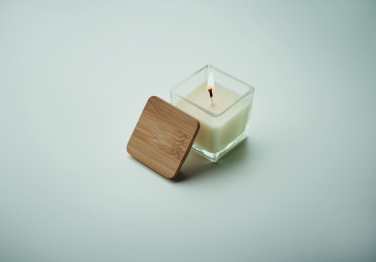 Logo trade corporate gift photo of: Squared fragranced candle 50gr