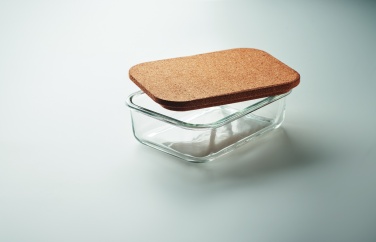Logo trade corporate gifts image of: Glass lunch box with cork lid