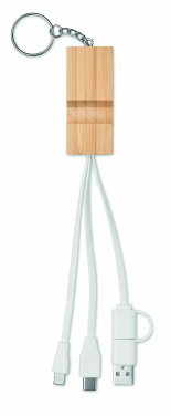 Logo trade promotional product photo of: Bamboo key ring and stand Salo