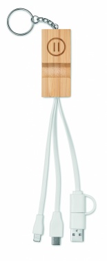 Logo trade promotional items image of: Bamboo key ring and stand Salo