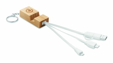 Logo trade promotional items picture of: Bamboo key ring and stand Salo