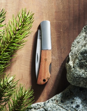 Logo trade promotional gift photo of: Foldable knife in acacia wood